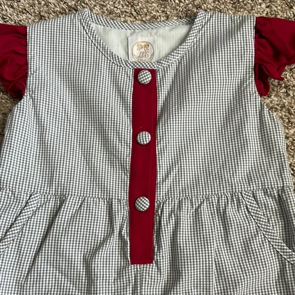 LITTLE BEAR SMOCKS GINGHAM ALABAMA ROMPER - Picture 2 of 8